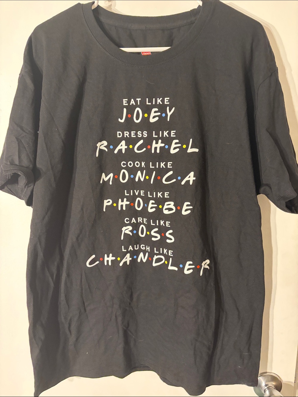 Hanes Black Friends TV Quote Graphic Tee